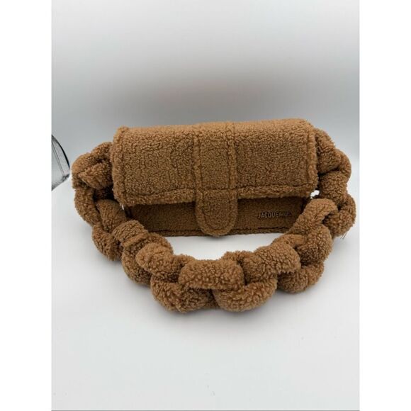 Jacquemus Womens Brown Genuine Le Bambidou Shearling Purse Shoulder Bag - Picture 3 of 10